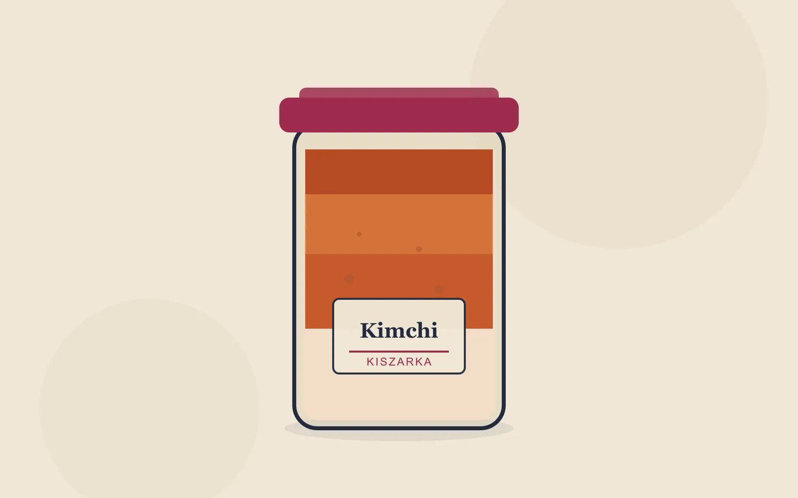Słoik czerwonego kimchi z kapusty pekińskiej